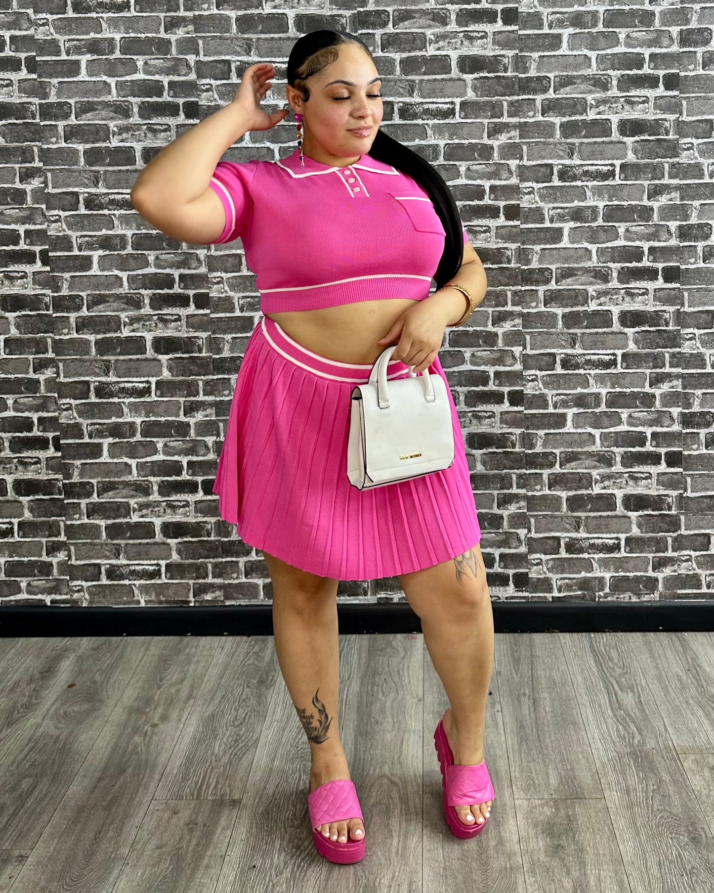 Pink Tennis Skirt Set