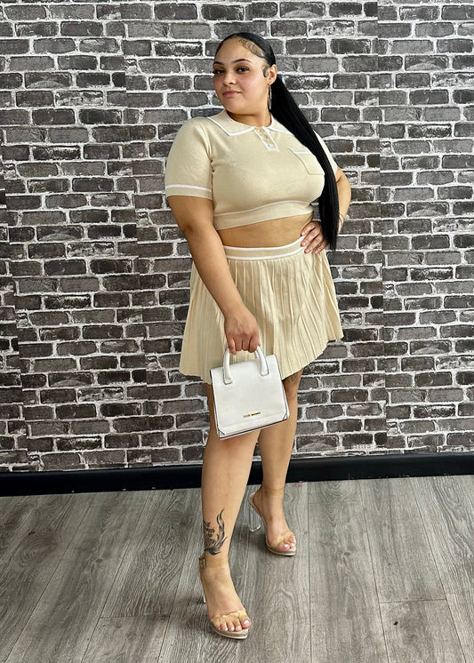 Almond Tennis Skirt Set